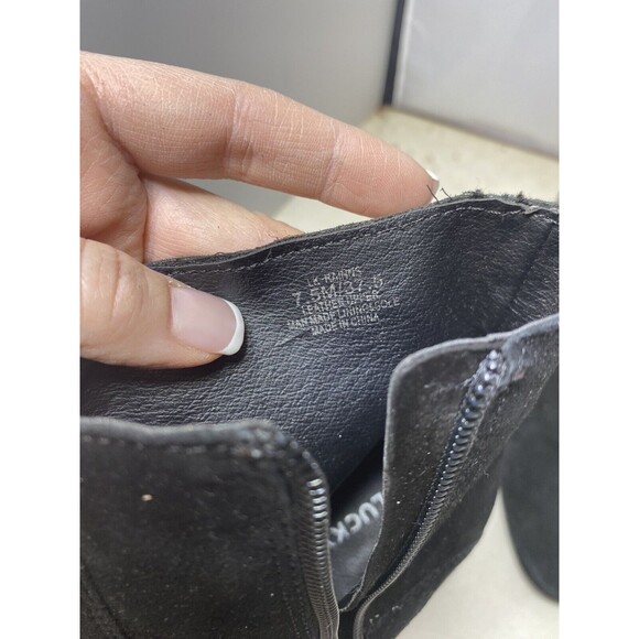 Lucky Brand Rainns Bootie Ankle Boots Chunky Heel Black Suede Size 7.5 M - Picture 10 of 10